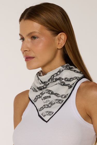 Off-white Grunge Chain Cotton Bandana | 65x65cm 