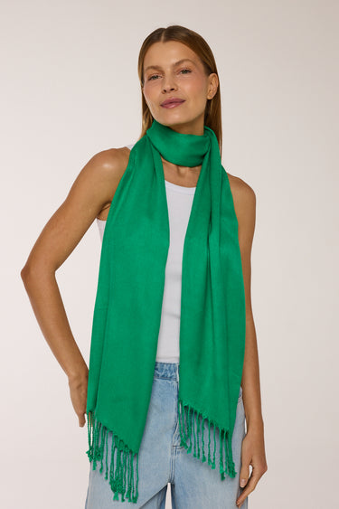 Pashmina verde bandeira de viscose | 35x180cm