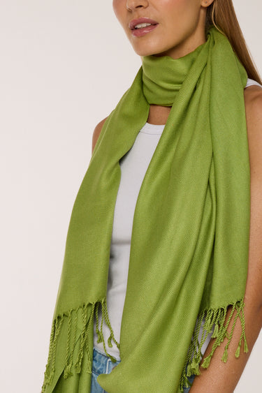 Pashmina verde pistache de viscose | 70x180cm
