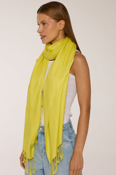 Pashmina verde lima de viscose | 70x180cm
