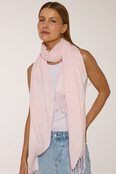 Pashmina rosa claro de viscose | 70x180cm