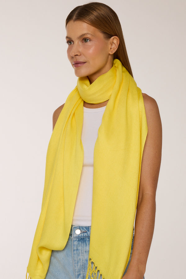 Yellow viscose pashmina | 70x180cm