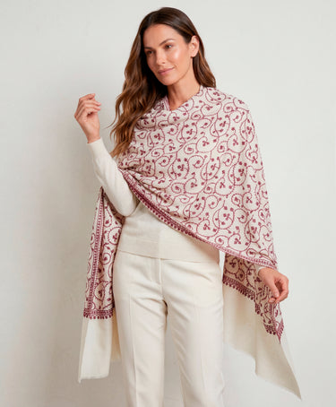 Cashmere Bordado off white/vermelho