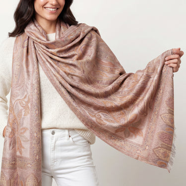 Pashmina Arabesque in modal with Indian silk | 075
