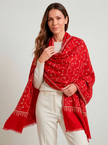 Cashmere Bordado vermelho/off white