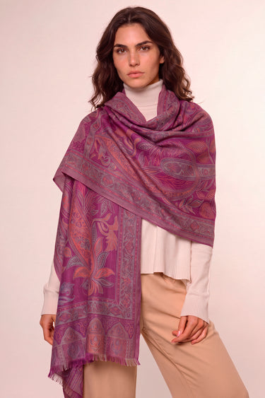 Pashmina Arabesque in modal with Indian silk | 058