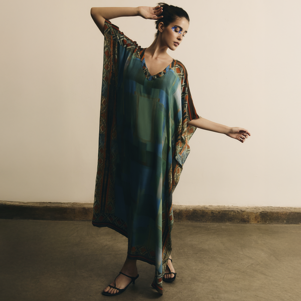 Bailarina Carajá long silk kaftan