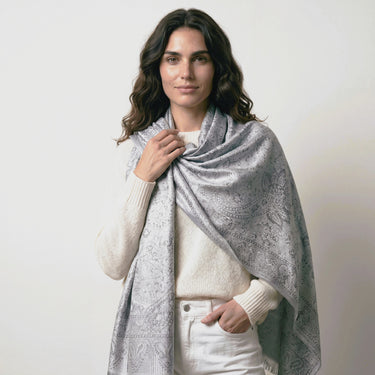 Pashmina Arabesque in modal with Indian silk | 077