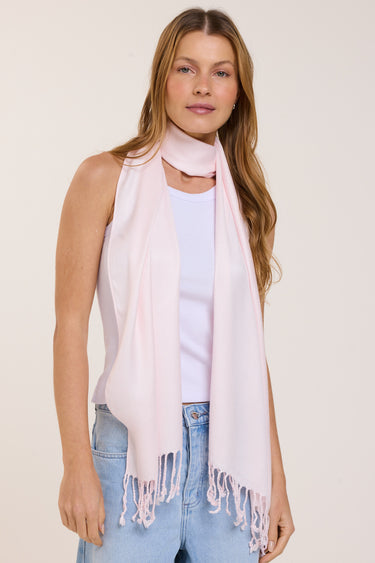 Pashmina rosa claro de viscose | 35x180cm