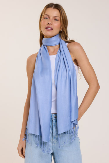 Pashmina blue viscose jeans | 35x180cm