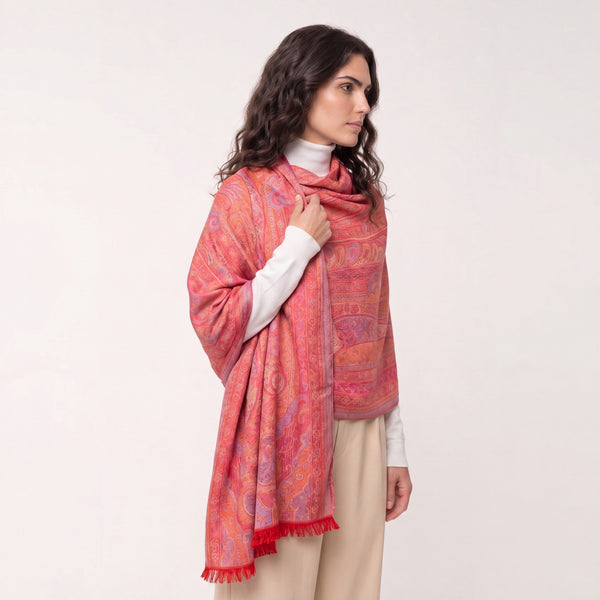 Arabesco pashmina in modal with Indian silk | 073