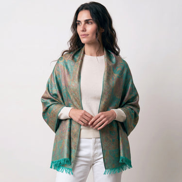 Pashmina Arabesque in modal with Indian silk | 070