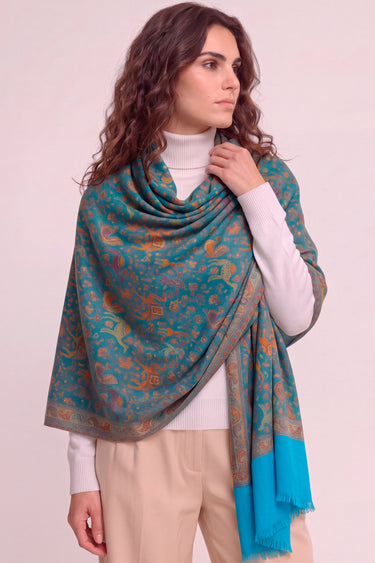 Pashmina Arabesque in modal with Indian silk | 074