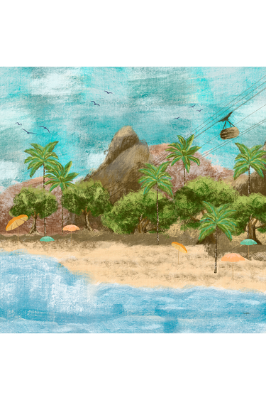 Pareô Bossa em mousseline de poliéster | 130x130cm