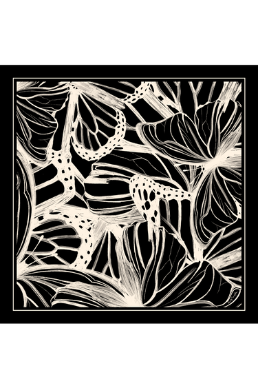 Lenço Race Butterfly em cetim de seda | 110x110cm