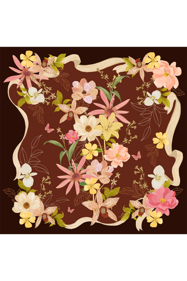 Lenço double face Solário em cetim de seda | 90x90cm