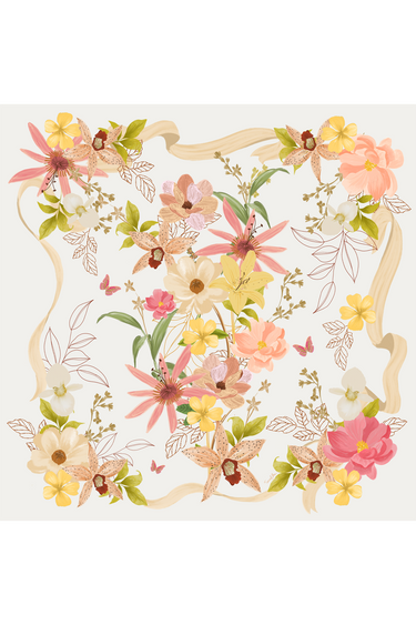 Lenço double face Solário off em cetim de seda | 90x90cm