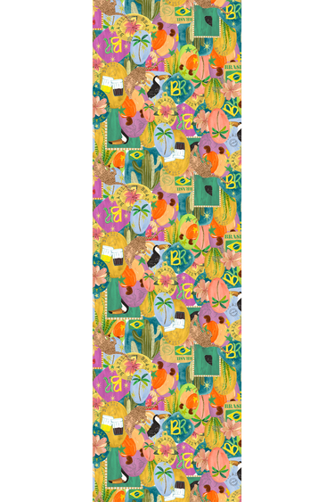 Echarpe Brasilidade em mousseline de seda | 60x210cm