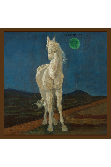Lenço double face Cavalo Branco em cetim de seda | 90x90cm