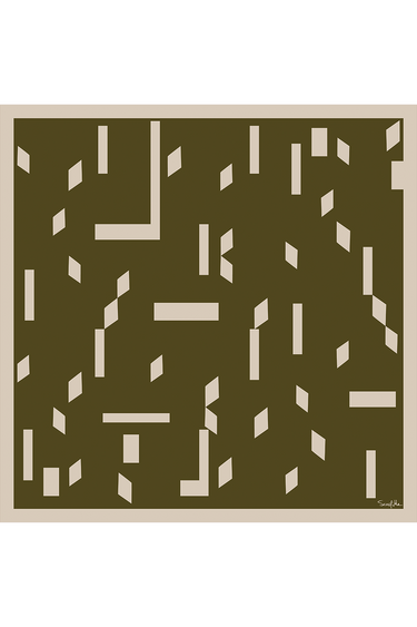 Lenço double face Traço em cetim de seda | 90x90cm