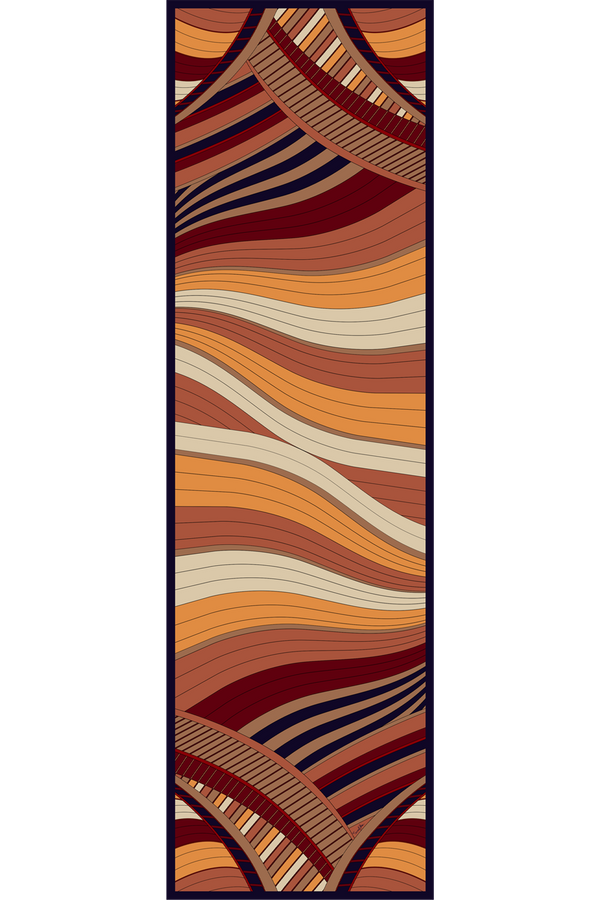 Modern Dubai earthy long scarf in silk mousseline | 60x210cm
