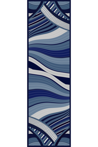 Echarpe Modern Dubai azul em mousseline de seda | 60x210cm