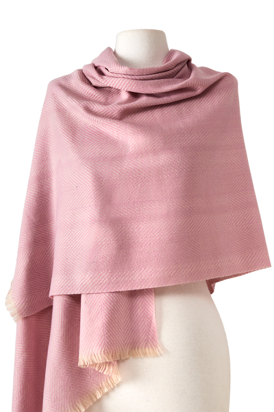   - CASHMERE ESPINHA DE PEIXE ROSA BEBÊ | 70X200CM- Scarf Me 