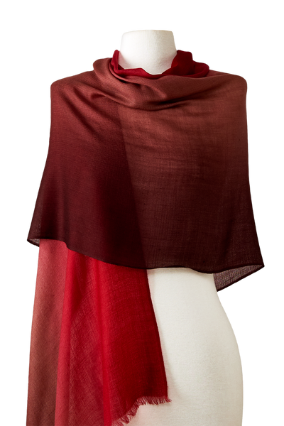   - CASHMERE HIMALAIA DEGRADÊ VINHO | 70X200CM- Scarf Me 