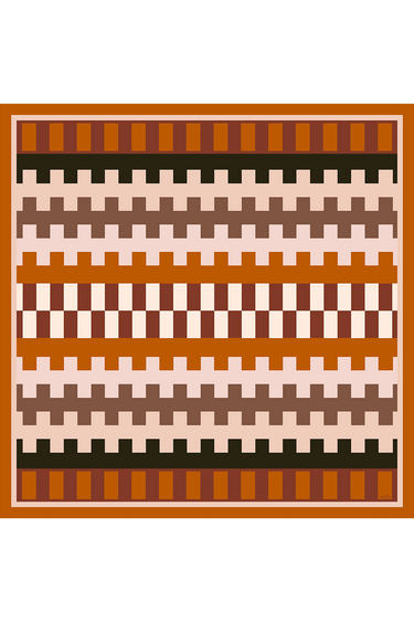 Lenço Tramas Pantaneira em cetim de poliéster | 90x90cm