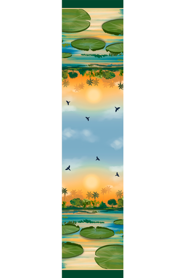 Echarpe Entardecer em mousseline de poliéster | 45x210cm