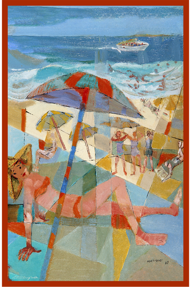 Beach Scene Sarong in viscose | 130x200cm