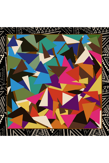 Lenço double face Desencaixe em cetim de seda | 90x90cm