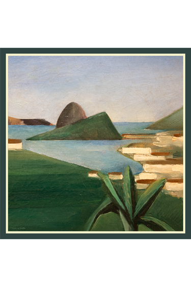 Lenço double face Rio de Janeiro 1923 em cetim de seda | 90x90cm