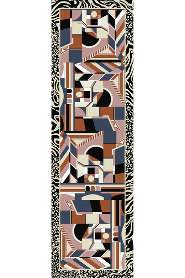 Echarpe double face Geométrico Fiorentino em lã | 65x220cm