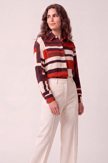 Camisa Chemise Toujours bordô em viscose