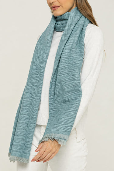 Cashmere Sky Blue Herringbone