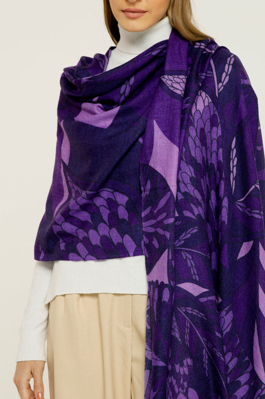   - Cashmere Baby estampado ramos de púrpura roxo- Scarf Me 