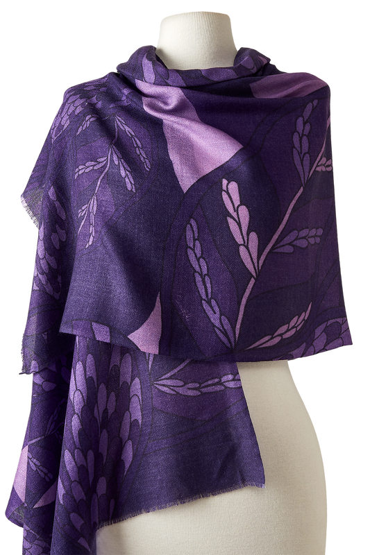   - Cashmere Baby estampado ramos de púrpura roxo- Scarf Me 