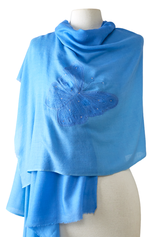   - Cashmere Bordado butterfly azul- Scarf Me 