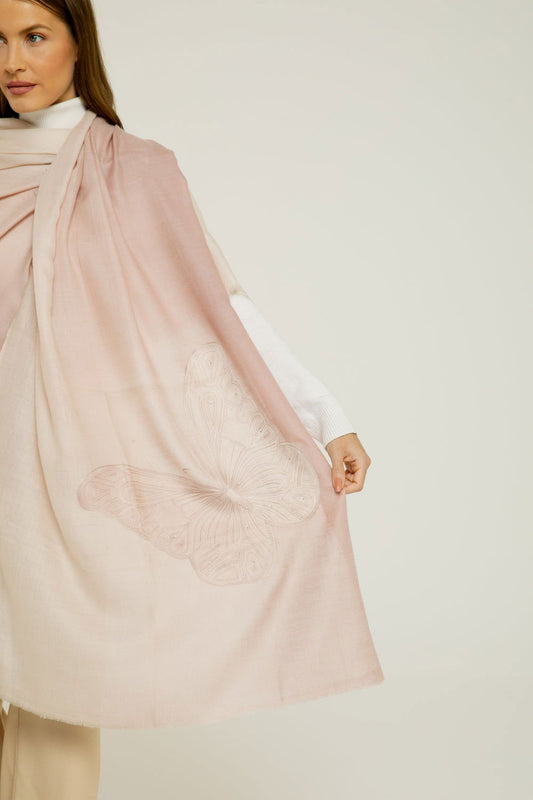   - Cashmere Bordado butterfly nude- Scarf Me 