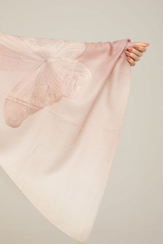   - Cashmere Bordado butterfly nude- Scarf Me 