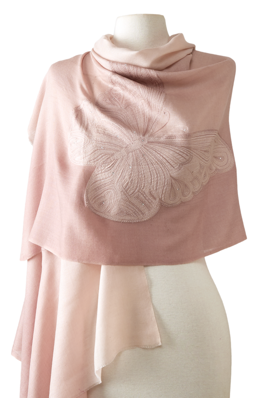   - Cashmere Bordado butterfly nude- Scarf Me 