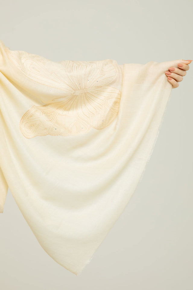   - Cashmere Bordado butterfly off white- Scarf Me 