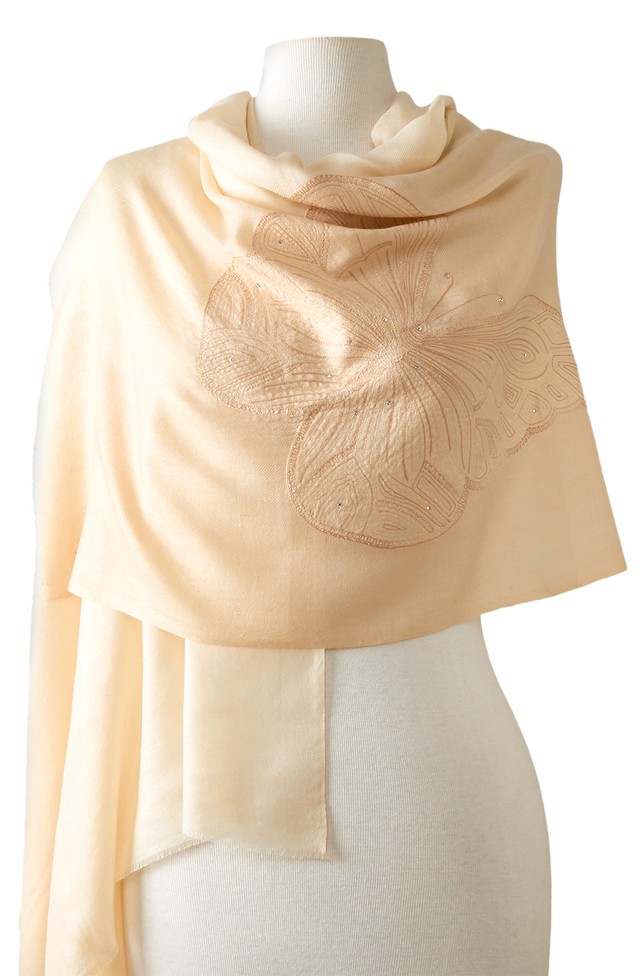   - Cashmere Bordado butterfly off white- Scarf Me 