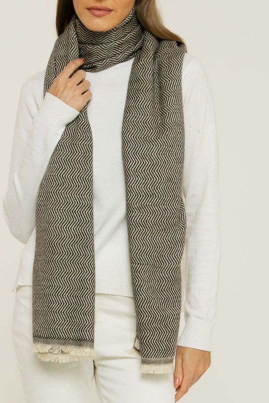   - Cashmere Espinha de Peixe marrom- Scarf Me 