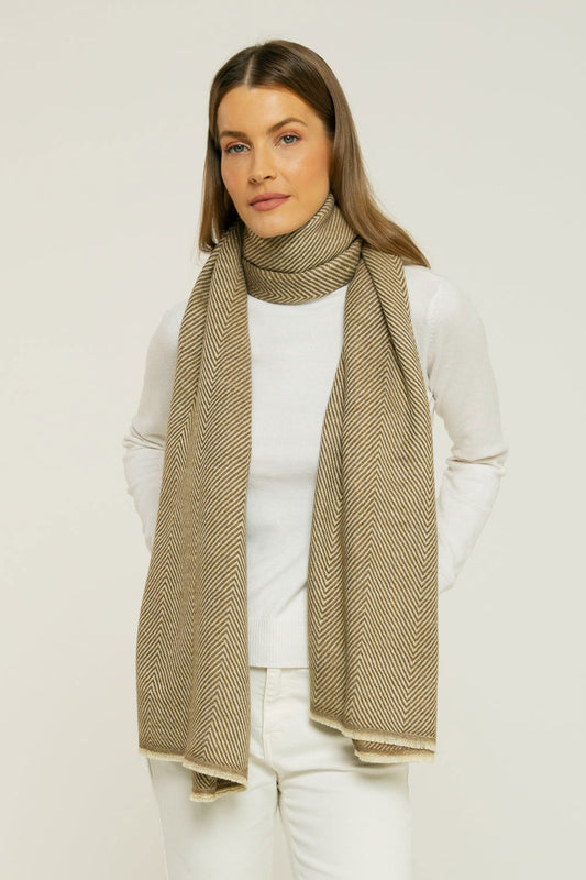   - Cashmere Espinha de peixe areia- Scarf Me 