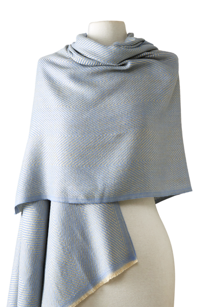   - Cashmere Espinha de peixe azul bebê- Scarf Me 