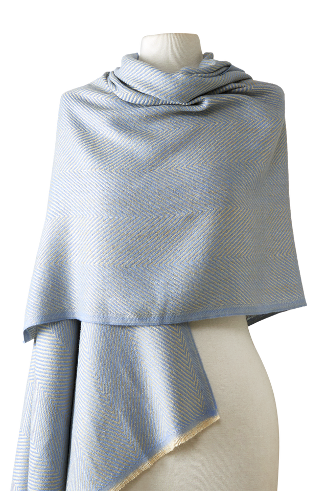   - Cashmere Espinha de peixe azul bebê- Scarf Me 