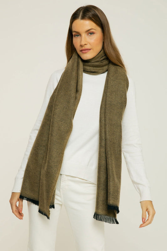   - Cashmere Espinha de peixe caqui- Scarf Me 