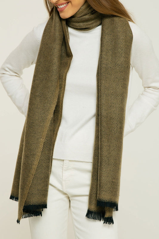   - Cashmere Espinha de peixe caqui- Scarf Me 